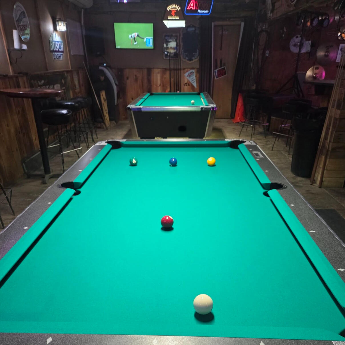 Pool tables inside Happy's Pub Pool tables inside Happy's Pub